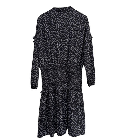 Yakira Bella Emily Smocked Waist Dress Ditsy Floral Modest Black and White XL - Picture 13 of 13